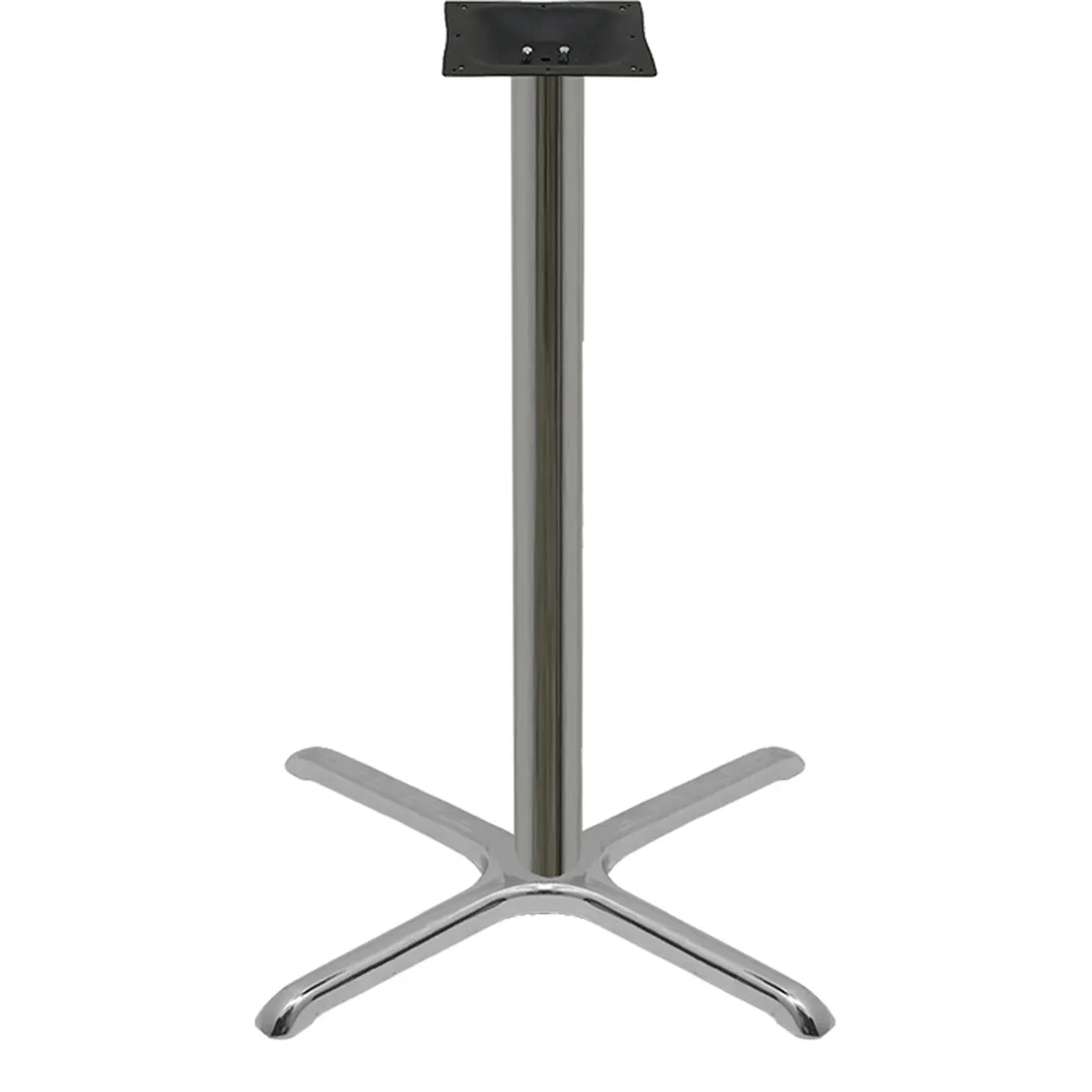 Oak Street B30CHR-BAR 30x30 3 Column Bar Height Stamped Steel Chrome Table Base
