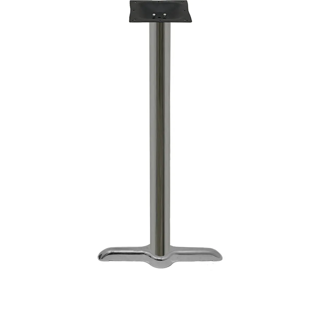 Oak Street B522CHR-BAR 3" Column Bar Height Stamped Steel Table Base, 22" Base Spread, Chrome