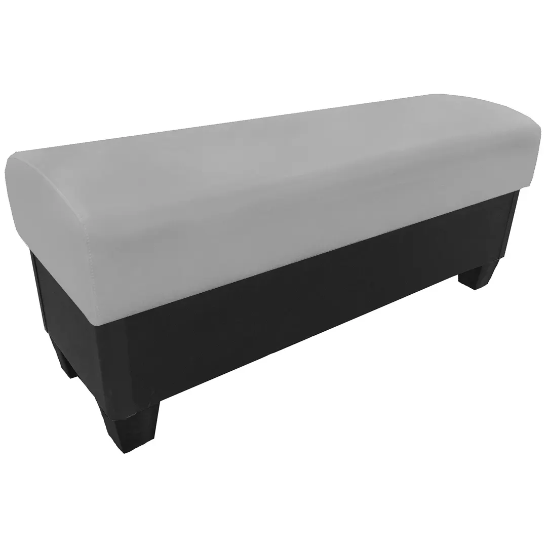 Oak Street BRI48 48" Backless Briar Bench, Upholstered Seat, Black Vinyl Toe Kick, 19"H, Wood Stained Feet