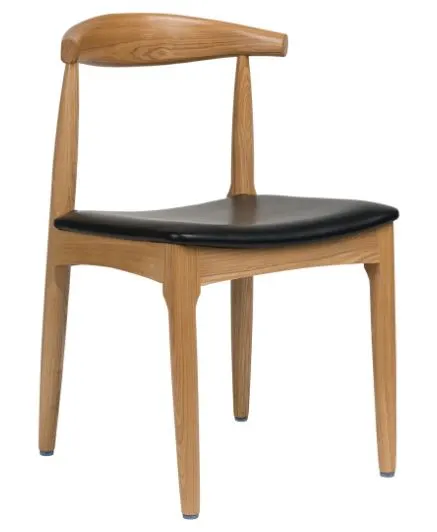 Oak Street CM-6063-NT-BLK Indoor Elbow Series Side Chair, Black