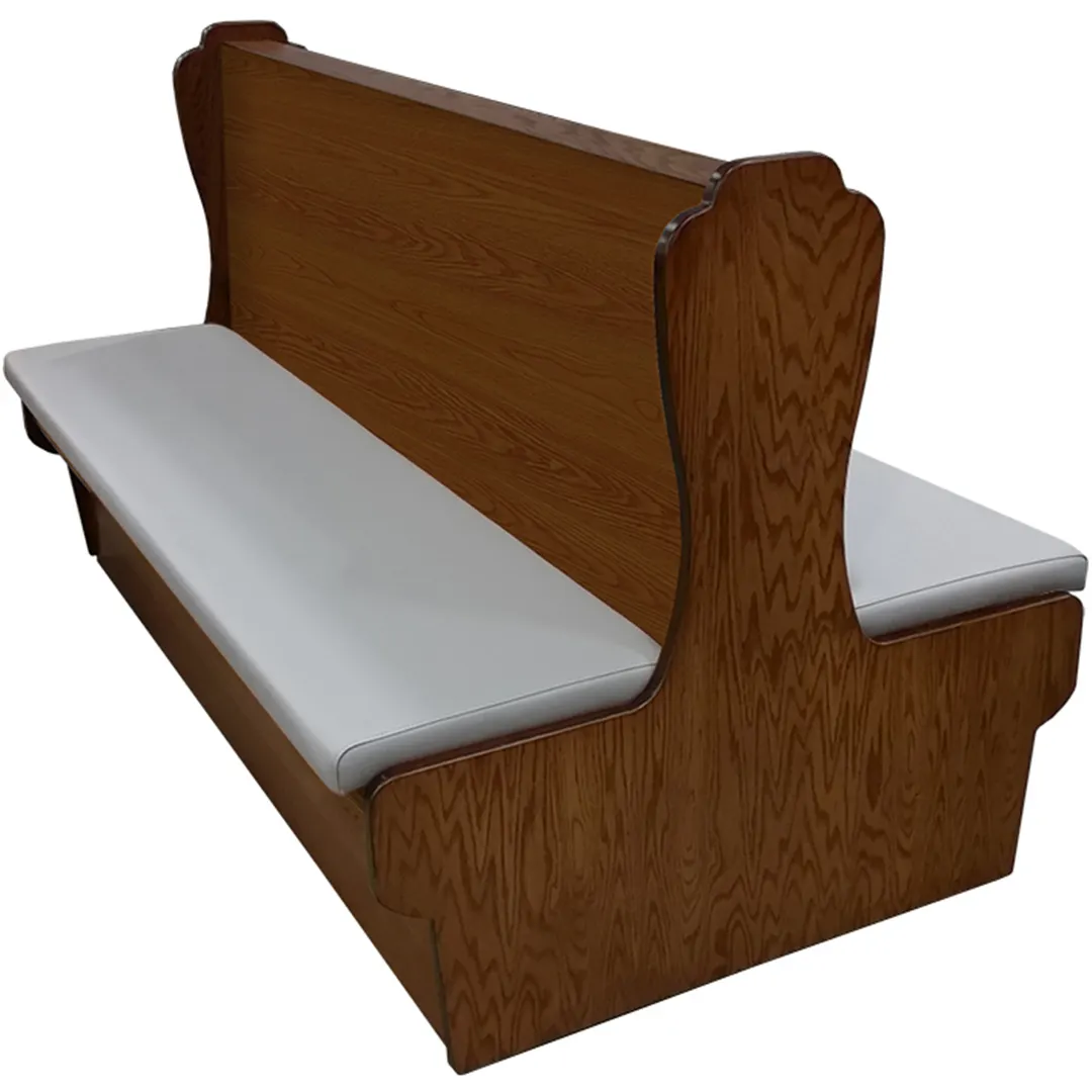 Oak Street DRN-4842-DBL-VSWB 48" Durango Double Booth, Wood Back, Black Vinyl, 42"H, Upholstered Seat