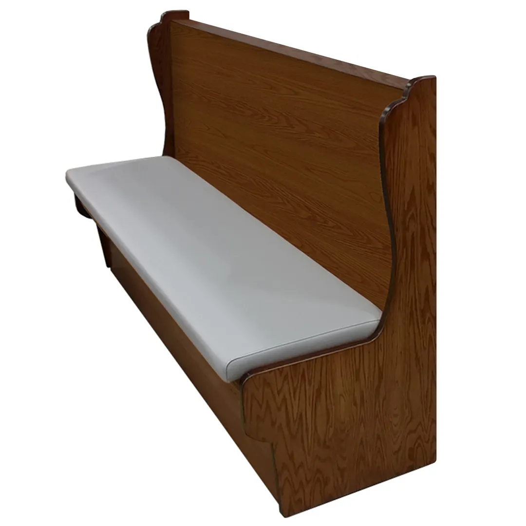 Oak Street DRN-6042-SGL-VSWB 60" Single Durango Booth, Wood Back, Black Vinyl, 42"H, Upholstered Seat