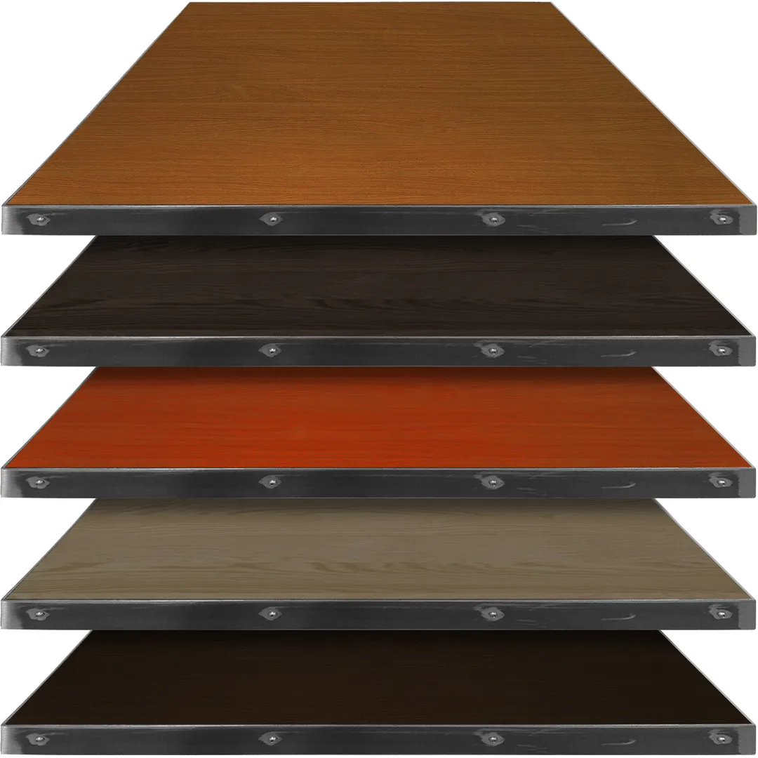 Oak Street FT3672-E Rectangular 36" x 72" Engineered Wood Fortress Table Top with 2" Steel Edge, Made in USA