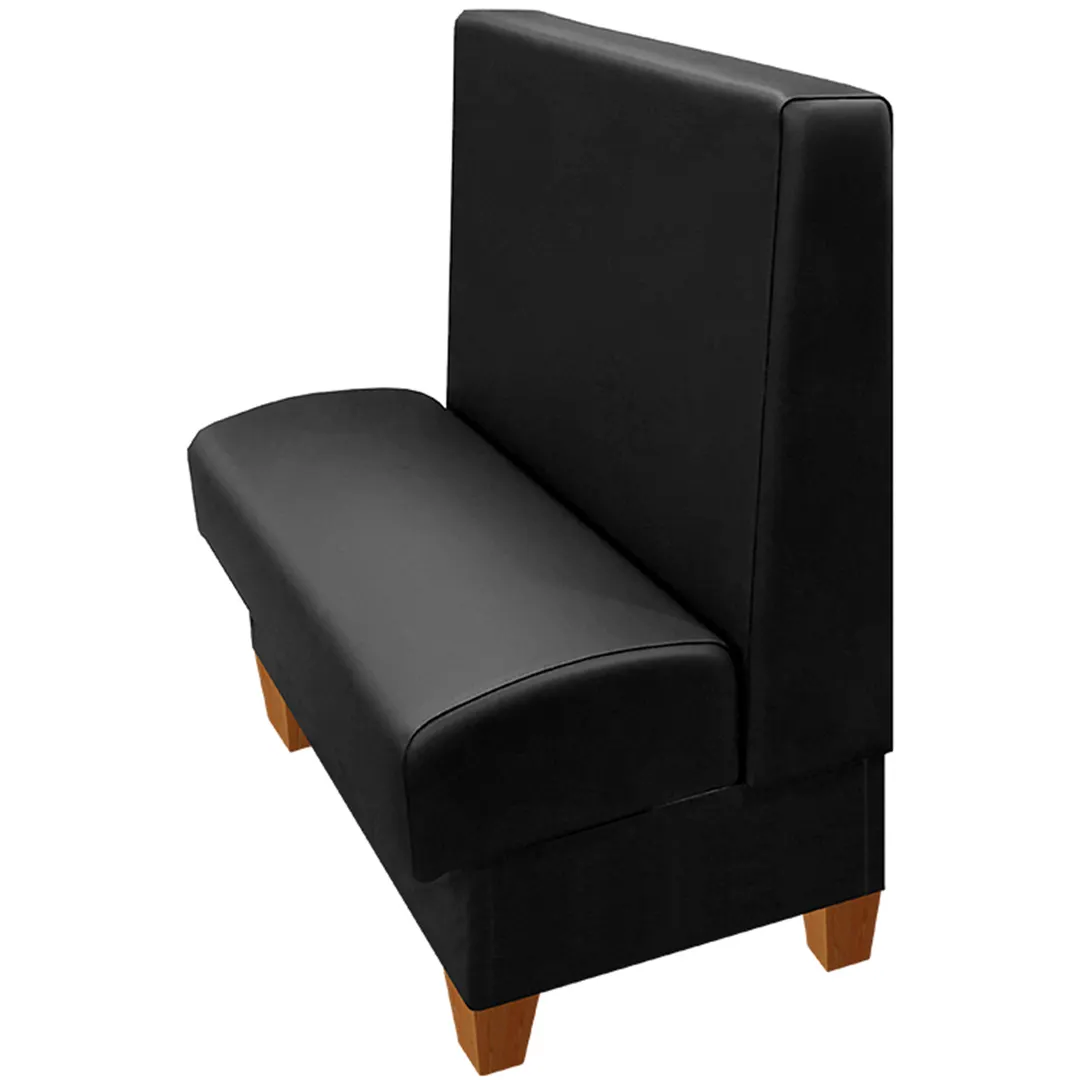 Oak Street HMT-7242-SGL 72"L Single Plain Back Booth, Upholstered Seat & Back, 42"H, Finished Ends, 4" Wood Legs