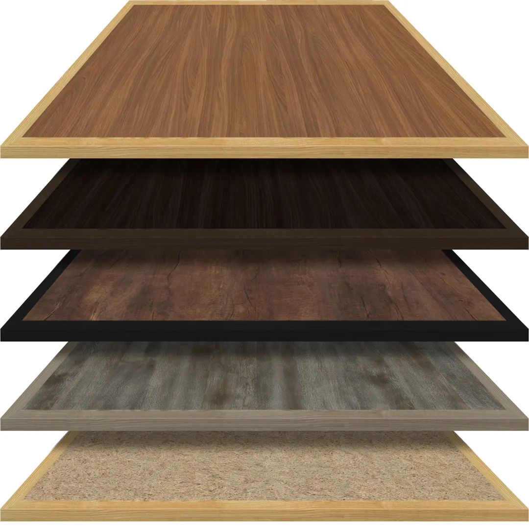 Oak Street INLY3030 Square Laminate Table Top, 30x30, 1-1/4 Thick, Wood Edge, Industrial Particle Board