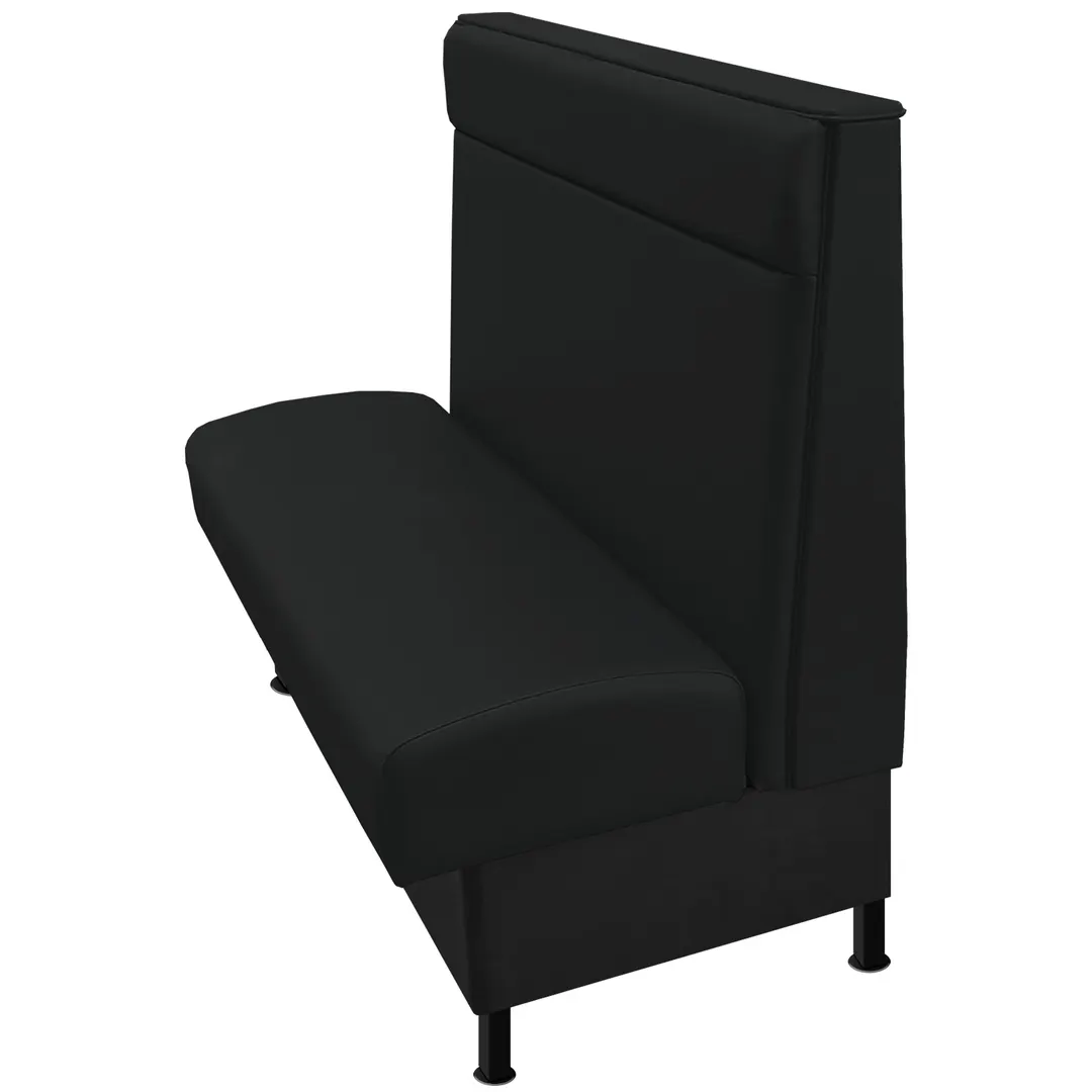 Oak Street LAK-4442-SGL Lakota Single Booth, 44"L, Upholstered Seat, Black Steel Legs, Sculpted Springless Seat