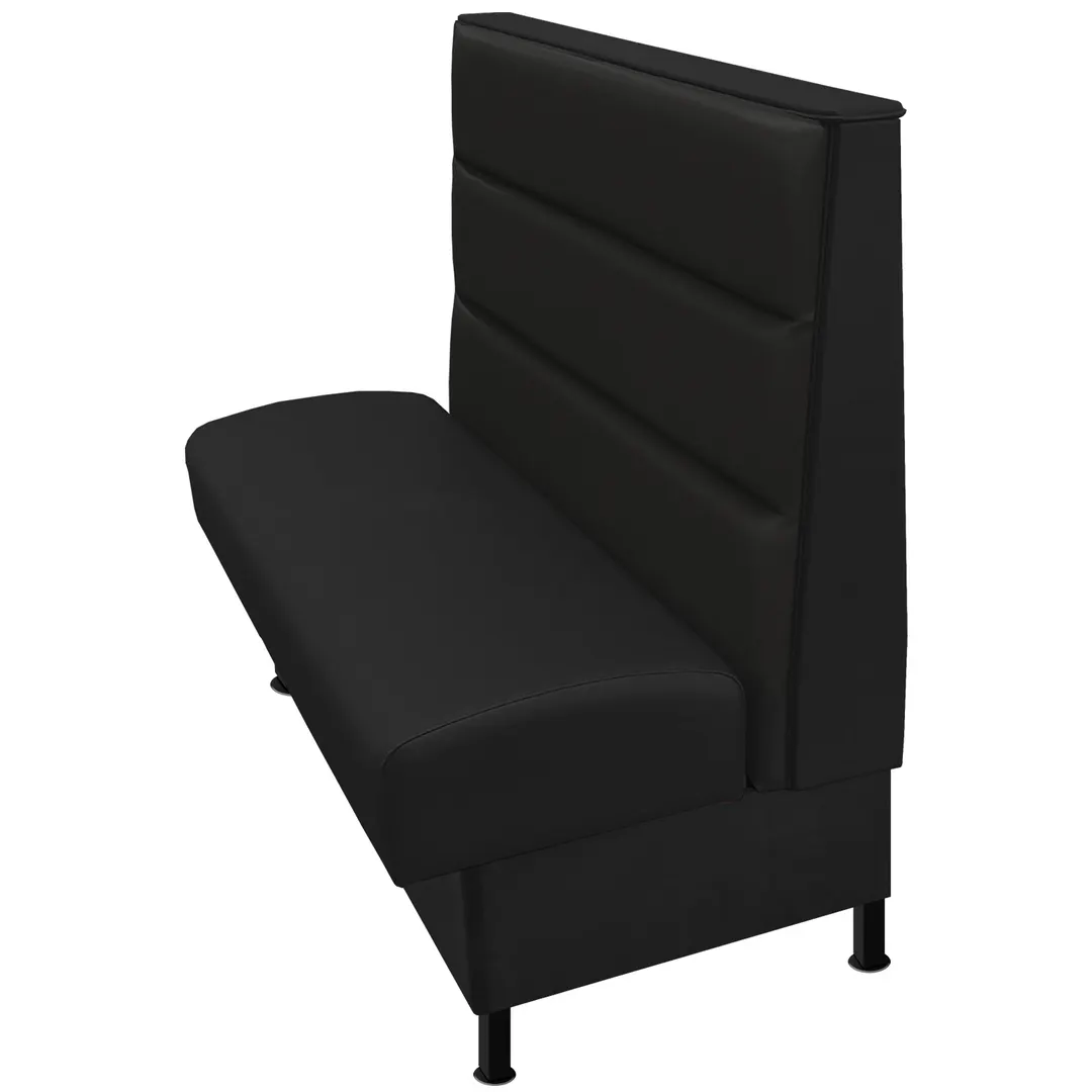 Oak Street LIS-3042-SGL 30" Single Channel Back Booth, Upholstered, 42"H, Black Steel Legs