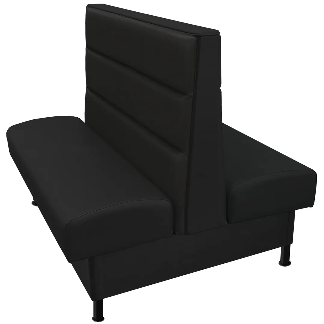 Oak Street LIS-7242-DBL 72" Double Channel Back Booth, Upholstered, 42" Height, Black Steel Legs