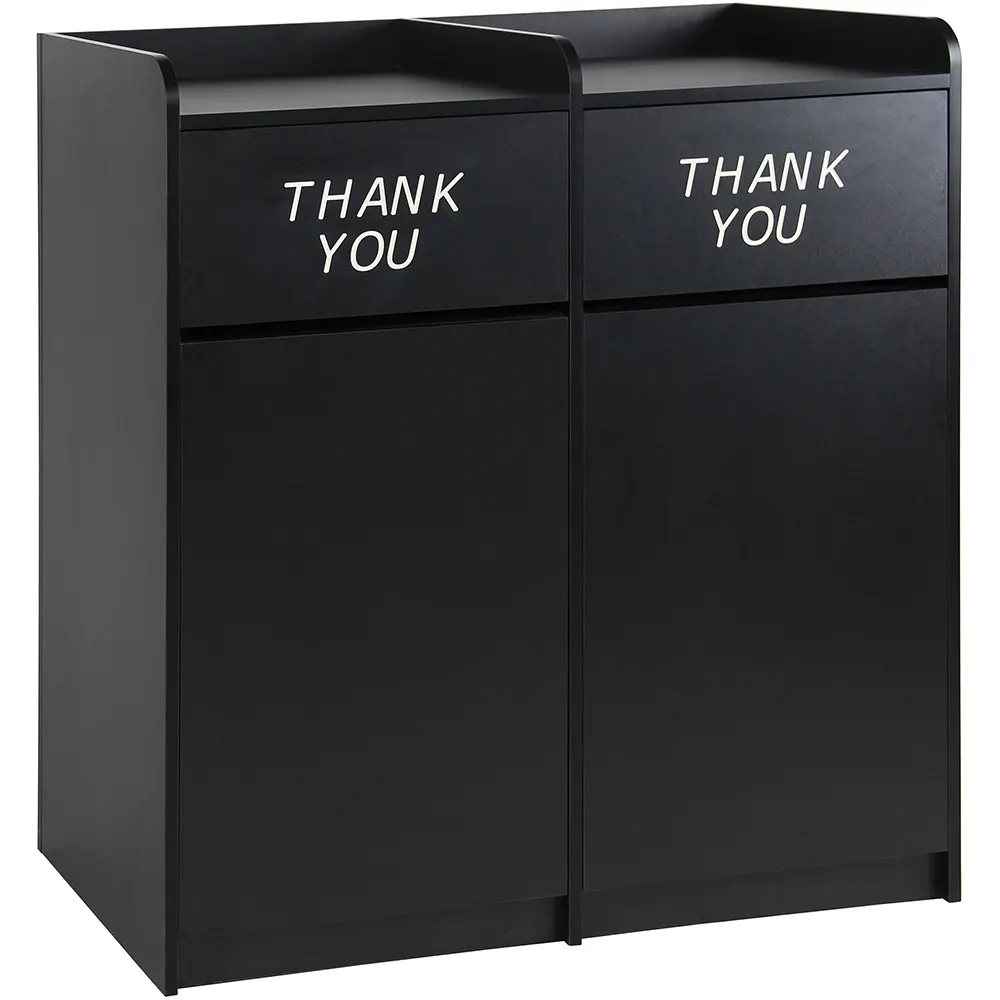 Oak Street M8530 Trash Receptacle, 44" X 25-1/8" X 44"H, 3-3/4" Backsplash