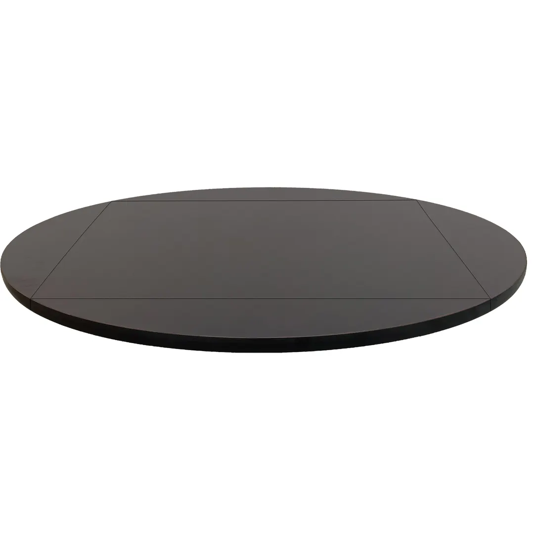Oak Street MB3636FLIP51BLK 36x36 Square to 51 Round Melamine Table Top, Black, T-Mold Edge, CARB Compliant