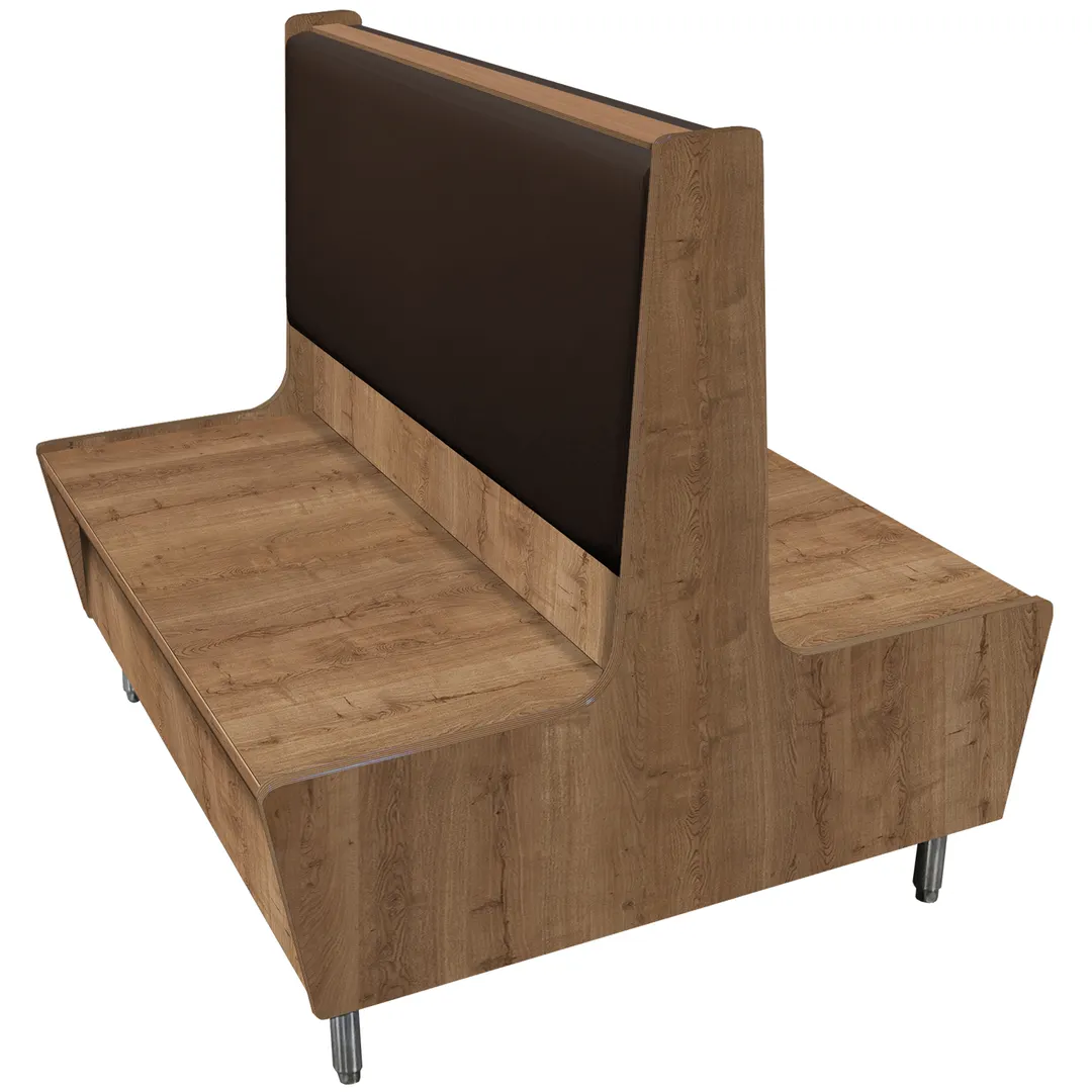 Oak Street MG-6040-DBL Morningside 60" Double Plain Back Booth, Upholstered Back, Laminated Seat, 40" Height