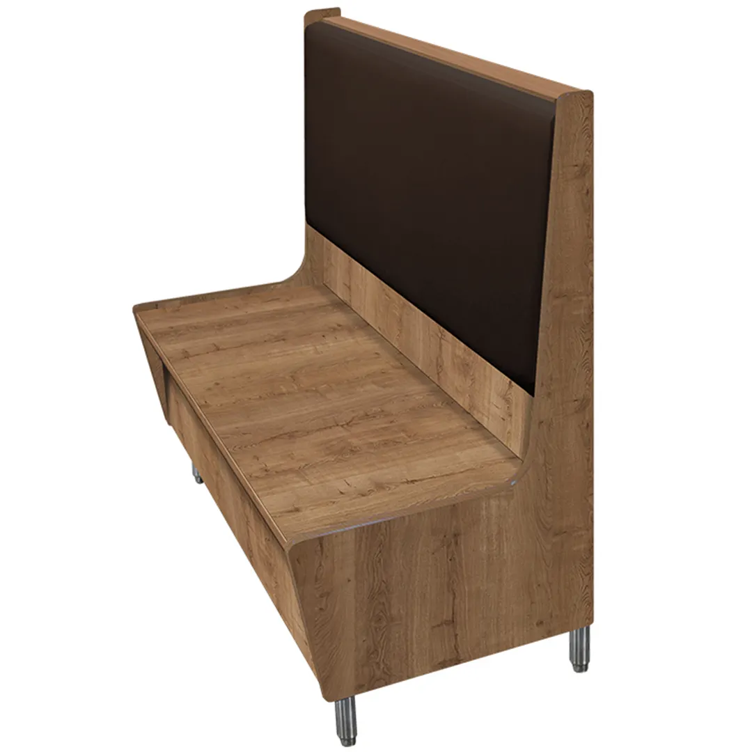 Oak Street MG-7240-SGL Morningside 72" Single Plain Back Booth, Upholstered Back, Laminate Seat, 40"H