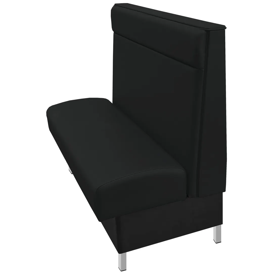 Oak Street MRGO-3042-SGL 30" Single Plain Back Booth, Upholstered with Headroll, 42"H, Brushed Aluminum Legs