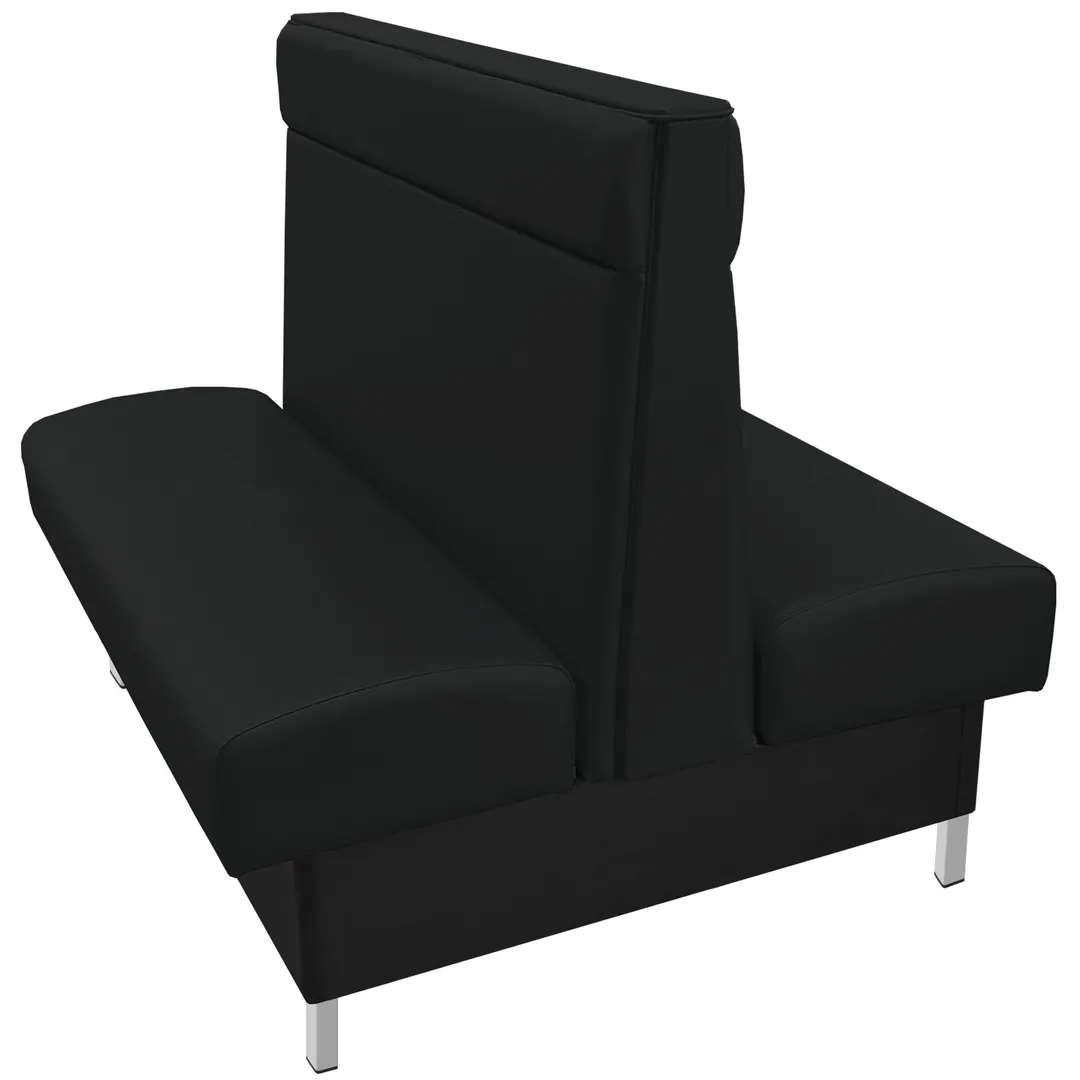Oak Street MRGO-7242-DBL 72" Double Plain Back Booth, Upholstered with Headroll, 42" Height, Brushed Aluminum Legs