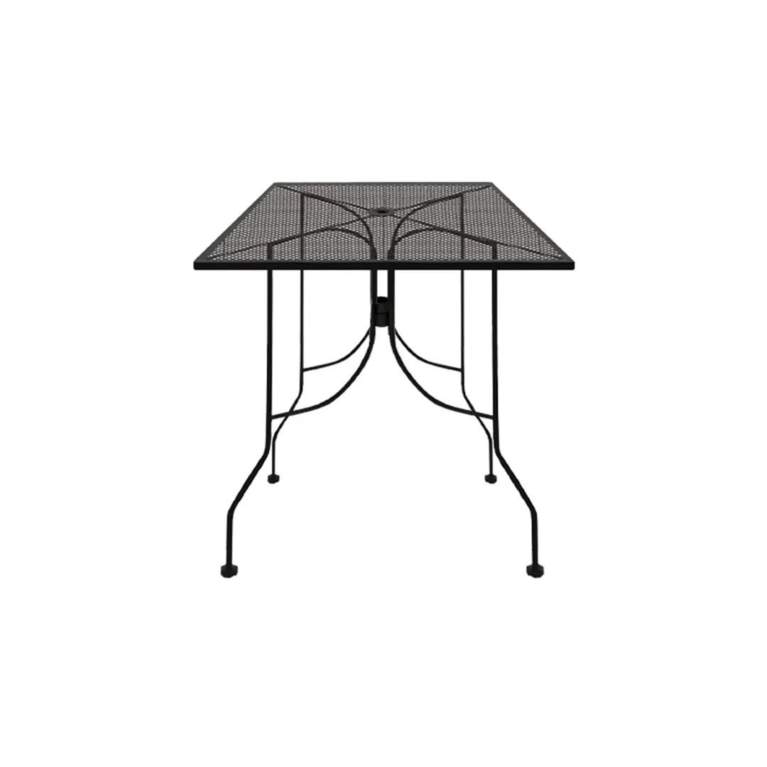 Oak Street OD2430-BAR Diamondback Series 24" x 30" Rectangular Punched Steel Mesh Top Bar Height Outdoor Table, Black Finish, Steel Base