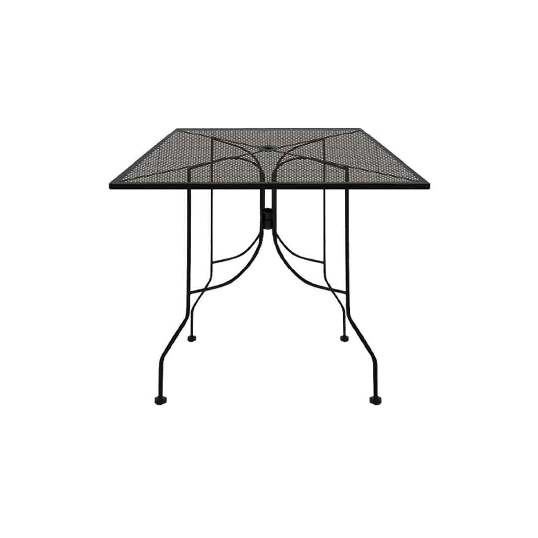 Oak Street OD3030-BAR Diamondback Series 30"x30" Square Punched Steel Mesh Top Bar Height Outdoor Restaurant Table, Black Finish, Steel Base