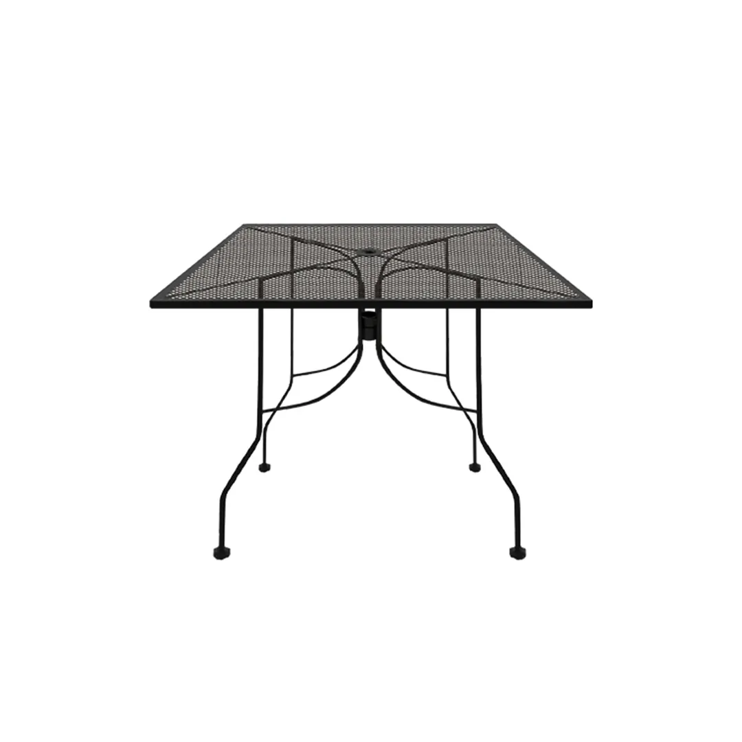Oak Street OD3030-STD Diamondback Series 30"x30" Square Punched Steel Mesh Top Standard Height Outdoor Restaurant Table, Black Finish, Steel Base