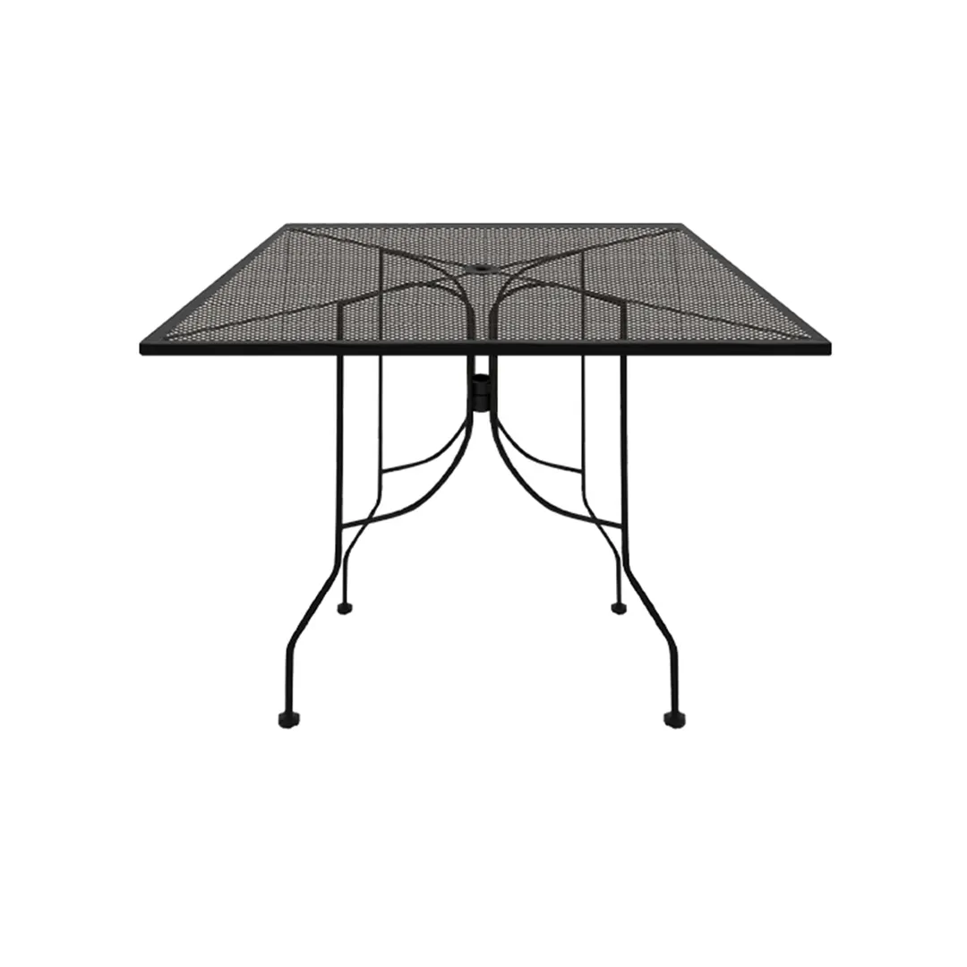 Oak Street OD3636-BAR Diamondback Series 36" x 36" Square Punched Steel Mesh Top Bar Height Outdoor Restaurant Table, Black Finish, Steel Base