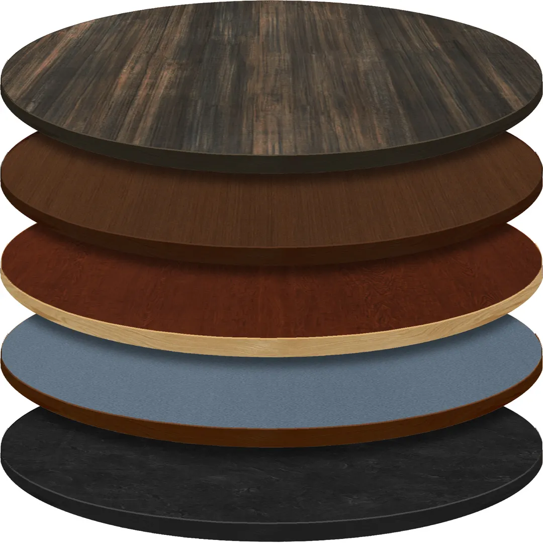Oak Street OLWE36R Round Laminate Table Top, 36" Diameter, 1-1/4" Thick, Wood Edge