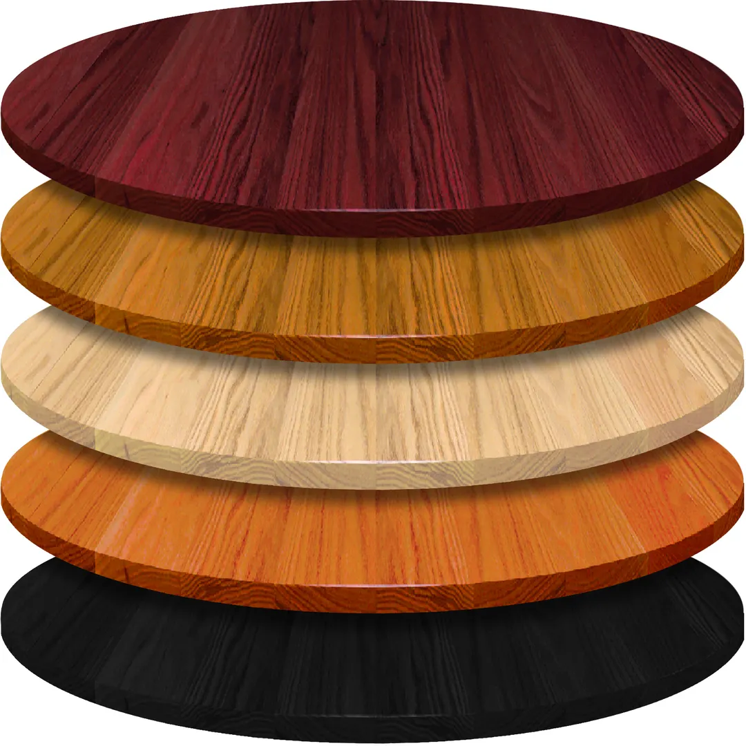 Oak Street PEM30R - Round Maple Wood Restaurant Table Top, 30 Inch Diameter, 1.25 Inch Thick, Continuous Pattern Plank, Kiln Dried Solid Wood