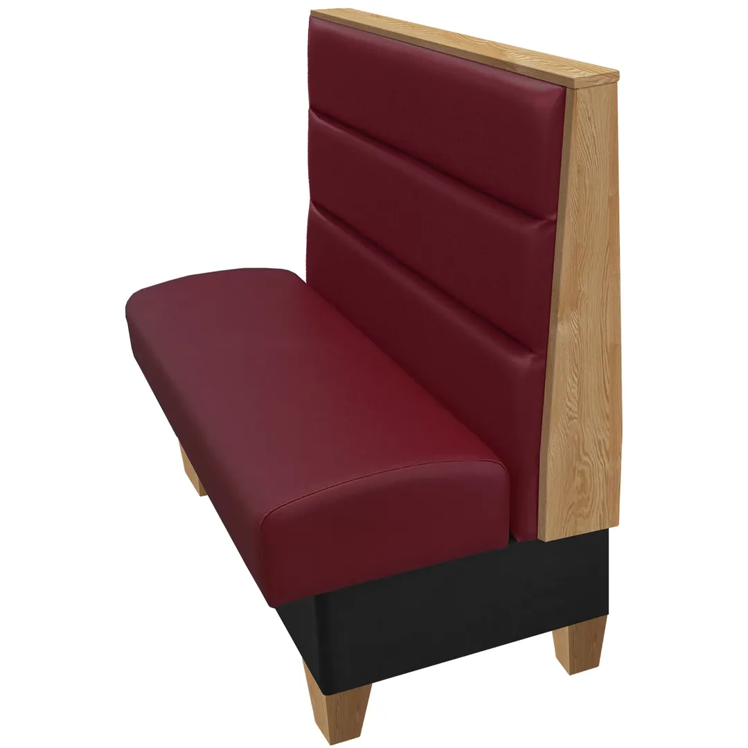 Oak Street PLO-3042-SGL 30" Single Palo Channel Back Booth, Upholstered Back, Stained Oak Top, 42"H