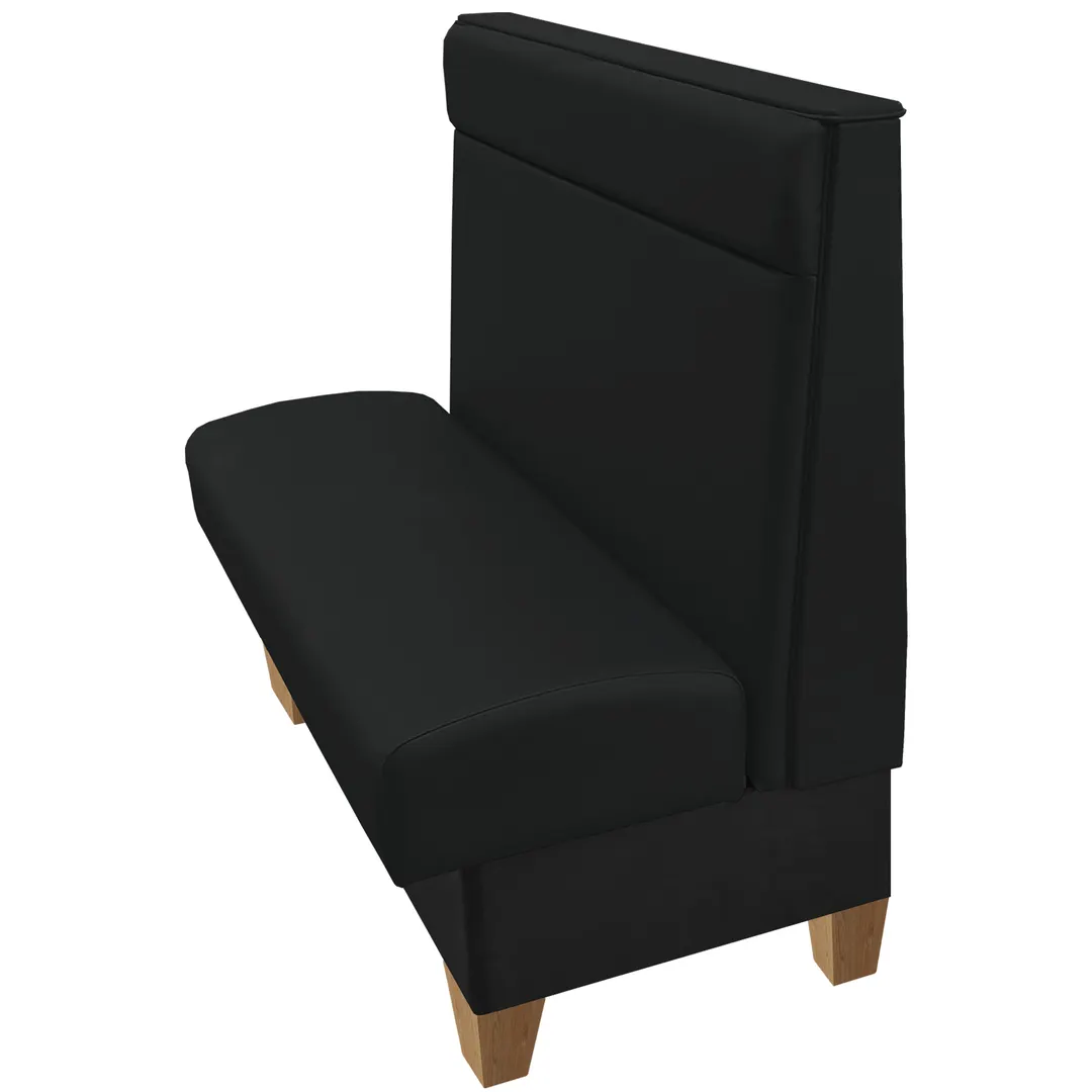 Oak Street REM-7242-SGL 72" Single Plain Back Booth, Upholstered Back with Headroll, 42" Height, Wood Stained Legs