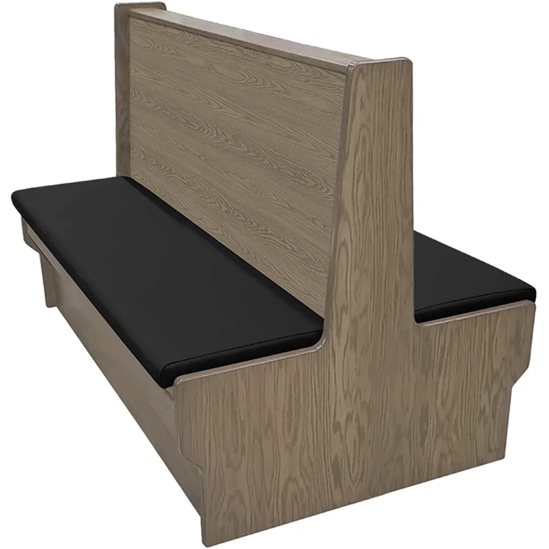 Oak Street SHEP-4842-DBL-VSWB 48" Double Plain Back Booth, Wood Back, Oak Frame, 42"H, Upholstered Seat