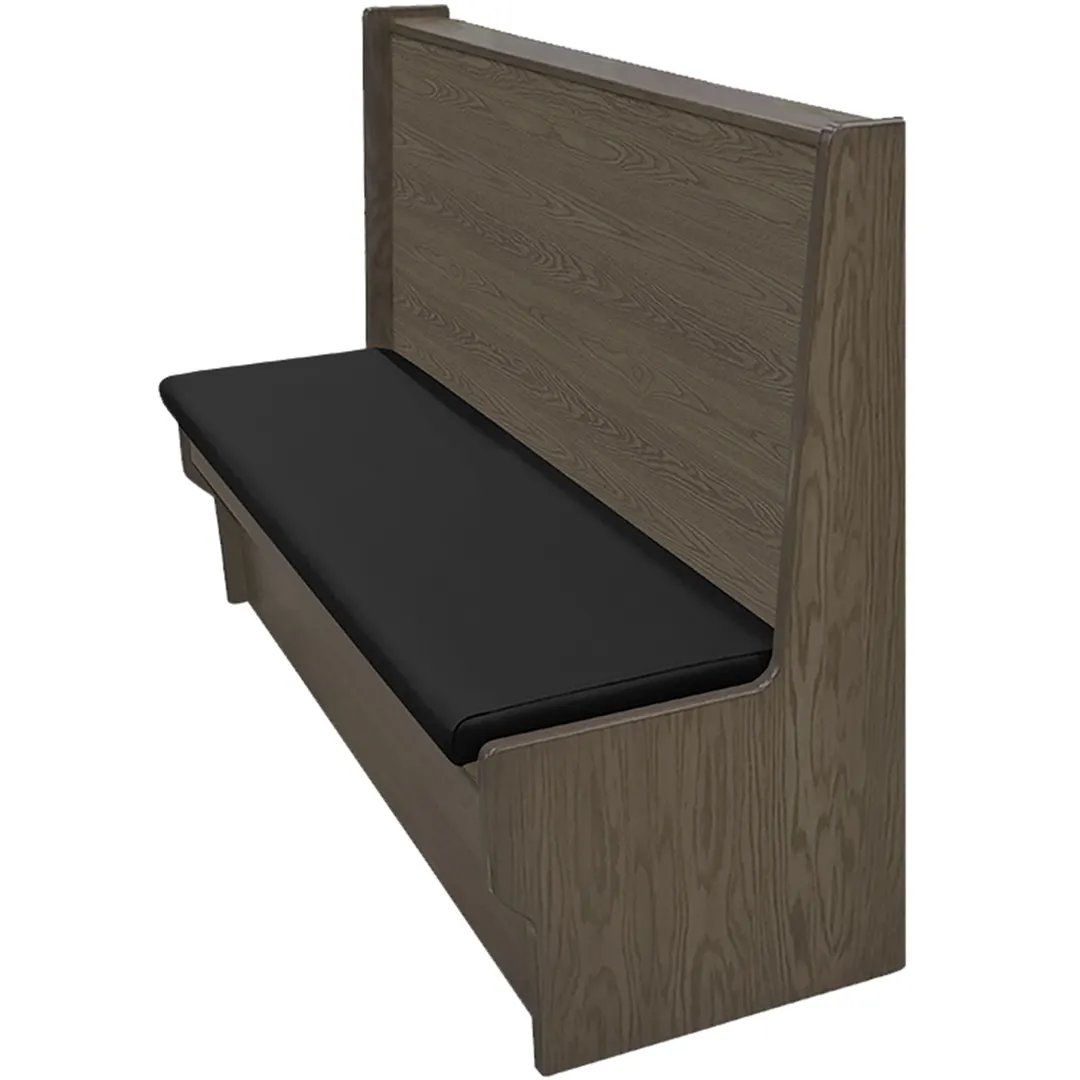 Oak Street SHEP-4842-SGL-VSWB 48" Single Plain Back Booth, Wood Back, Upholstered Seat, 42" Height, Oak Construction