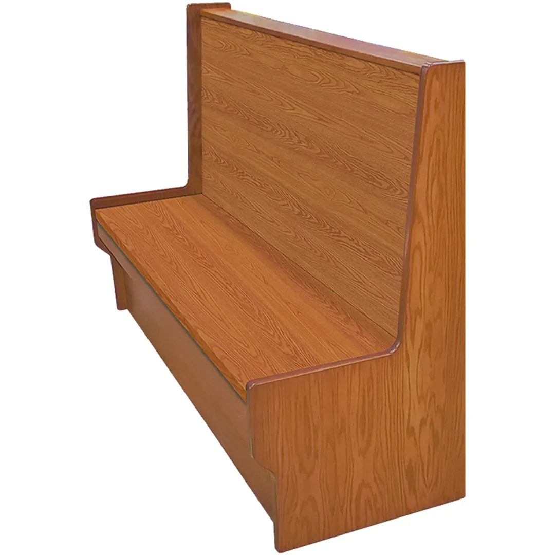 Oak Street SHEP-7242-SGL-WSWB 72"L Single Plain Back Booth, Fully Wooden, 42" Height
