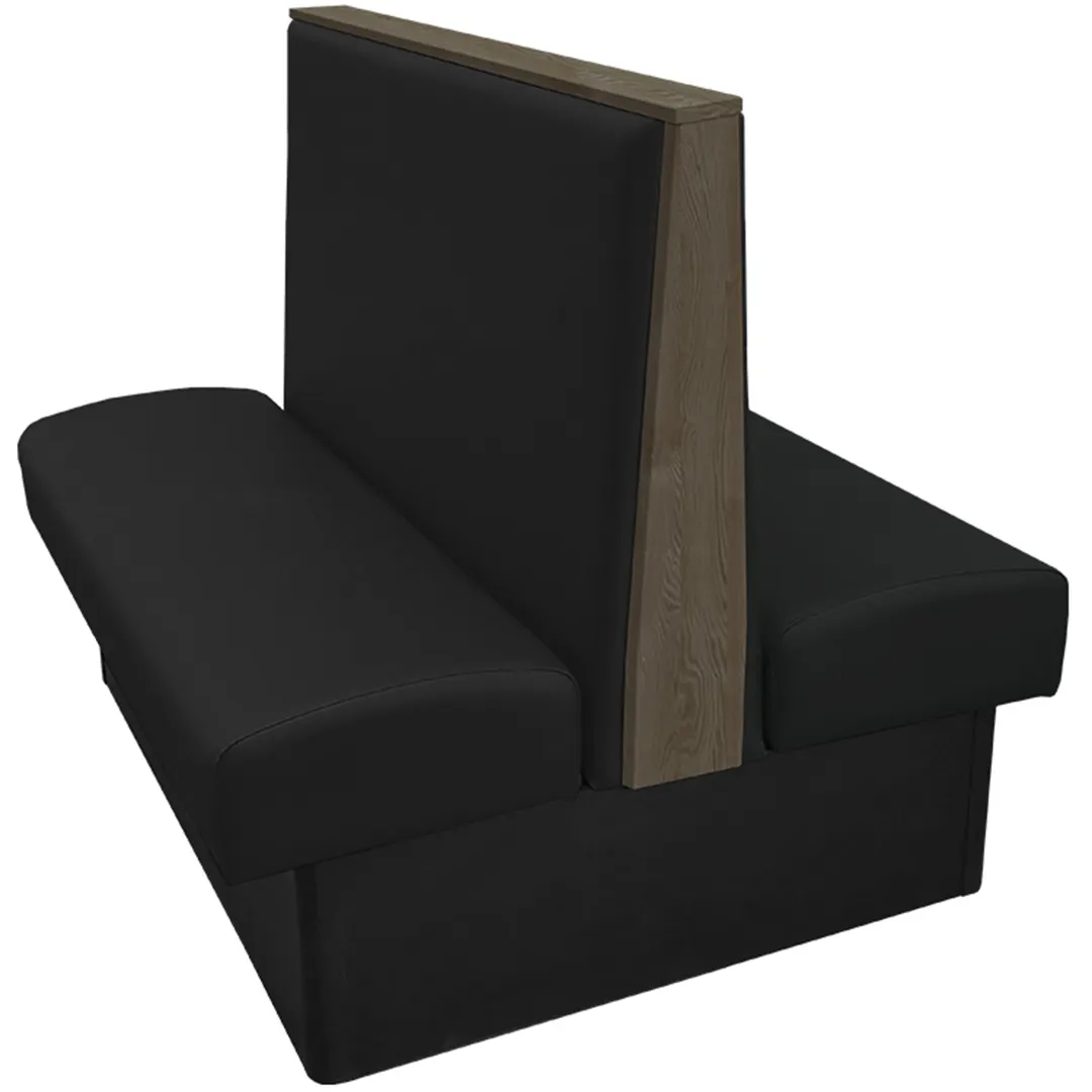 Oak Street SIMP-7242-DBL 72" Double Plain Back Booth, Upholstered Back & Seat, Stained Oak Top, 42"H