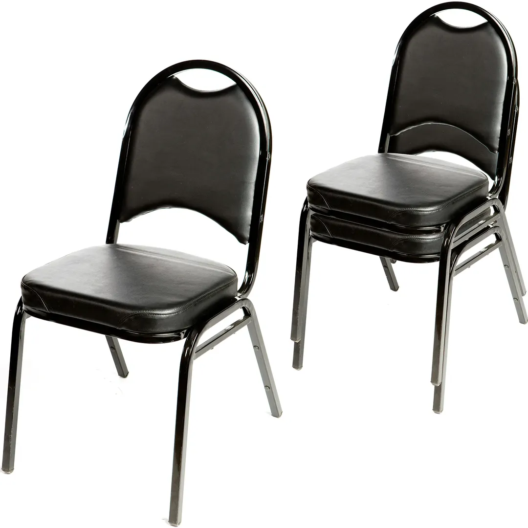 Oak Street SL2089-SV Banquet Stacking Chair, Rounded Back with Hand Hold