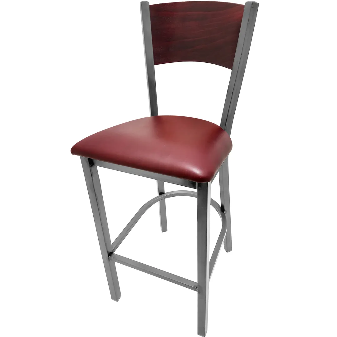 Oak Street SL2150CCS-1-P Bar Stool – Birch Plywood Back, Welded 1.2mm Steel Frame, Coat, 1-1/4” Steel Tubing