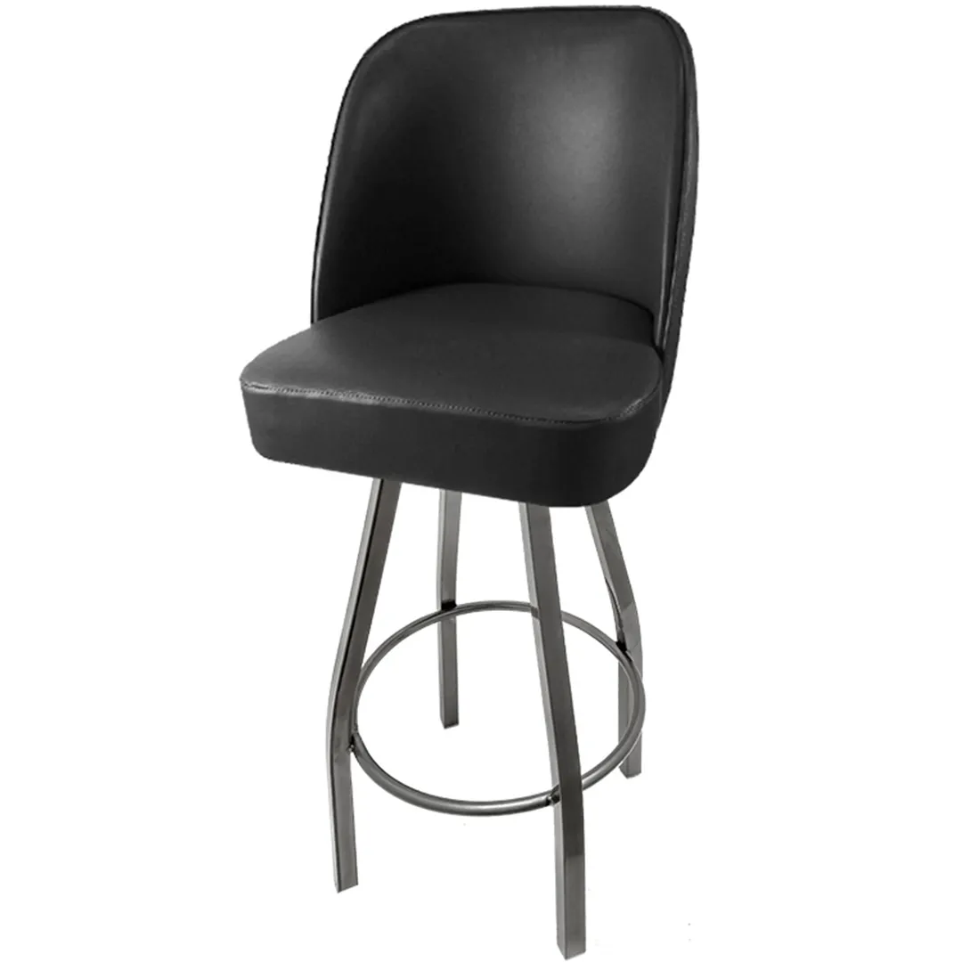 Oak Street SL3136-CCS-BLK Swivel Bar Stool, Black Vinyl Bucket Seat, 4‑1/4" Thick, 4° Swivel