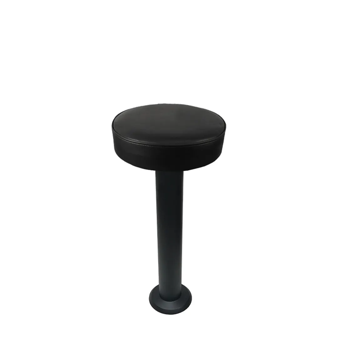 Oak Street SL6129 Backless Flat Swivel Bar Stool, Upholstered Button Top, Powder Coat, 2.5mm Steel Column