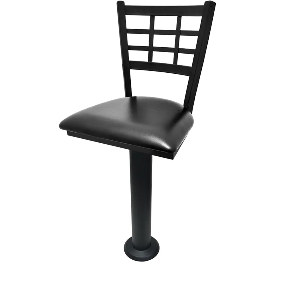 Oak Street SL6163 Swivel Bar Stool, Window Pane Metal Back Pedestal Base, 51 Ball Bearings, 2.5mm Steel Column