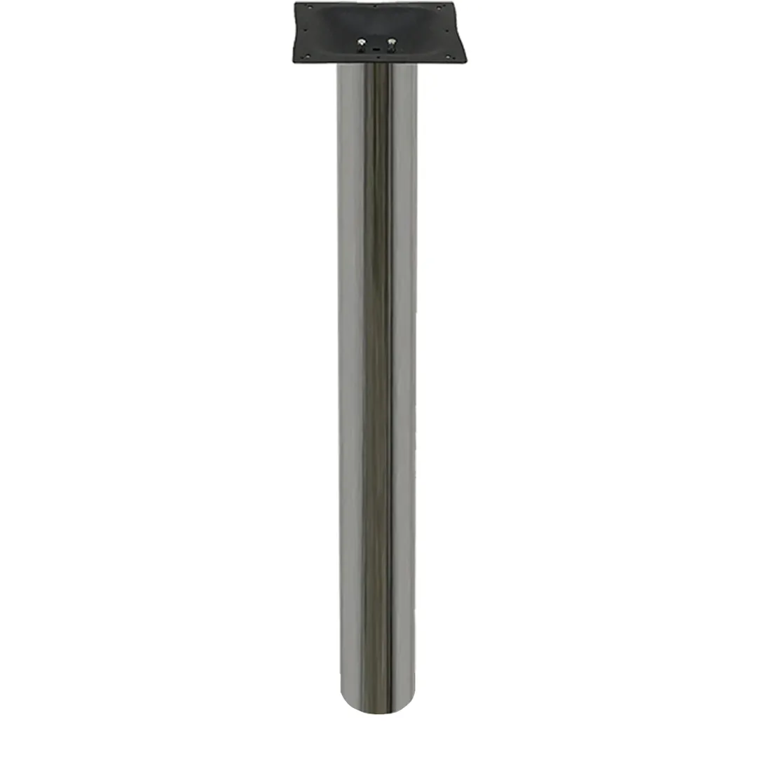 Oak Street SSBLS4-CHR-BAR 4" Steel Table Base Column, 39" Bar Height, Chrome Wrinkle Powder Coated Finish
