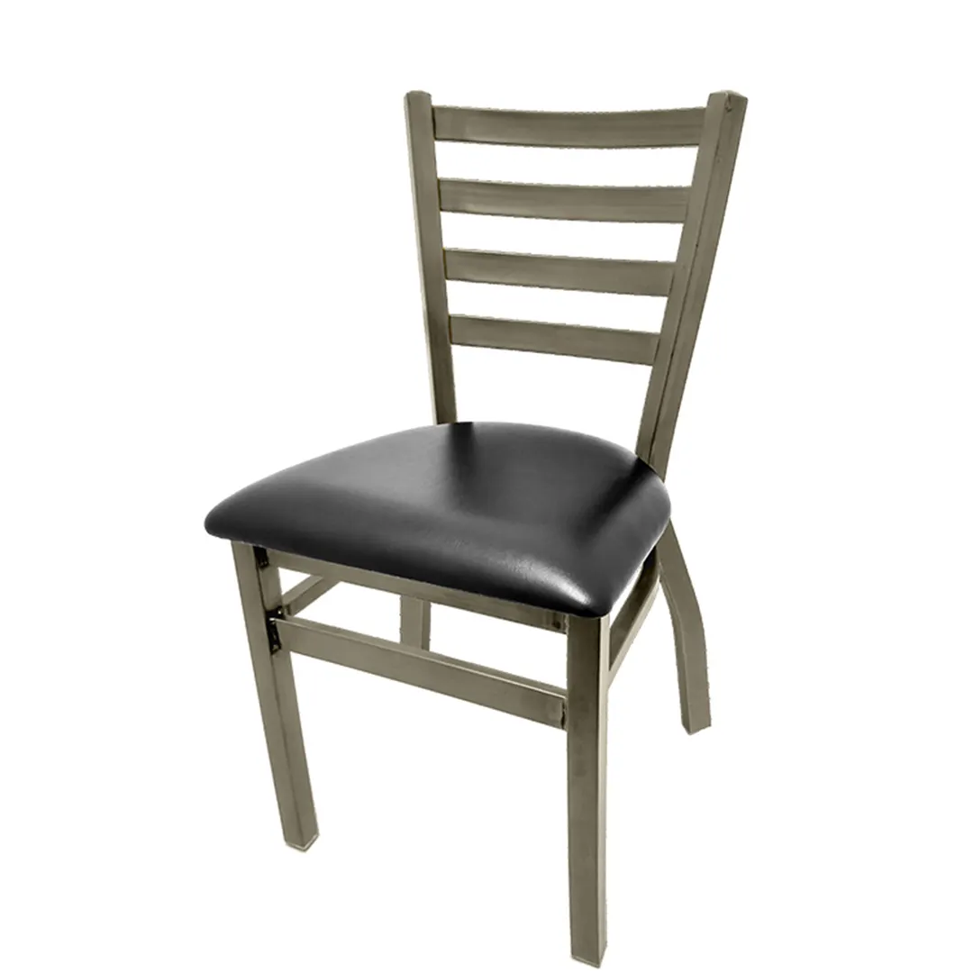 Oak Street ST2160-CCS Stackable Dining Chair, Ladder Back, Vinyl Upholstery, 1.2mm Steel Frame