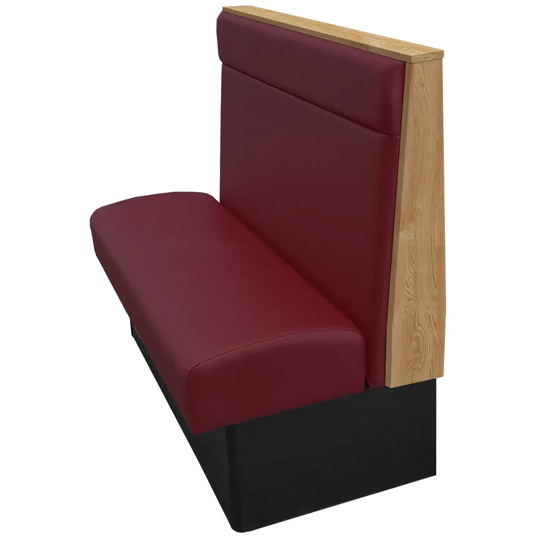 Oak Street VTR-4842-SGL Victor Single Booth, 48L x 42H, Upholstered Seat & Back with Headroll, Stained Oak Top