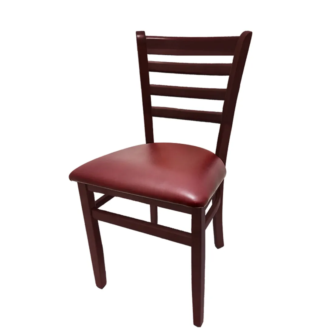 Oak Street WC101MH Indoor Solid Wood Dining Chair with Ladder Back, Mahogany Wood Finish