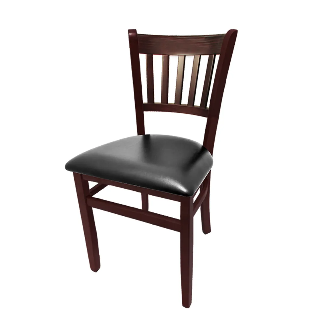 Oak Street WC102MH Indoor Solid Wood Dining Chair with Slat Back and Mahogany Wood Finish