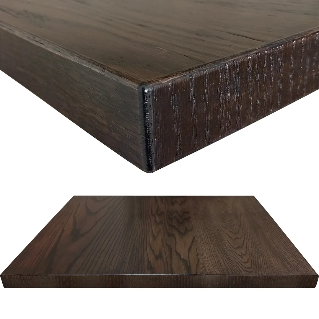 Oak Street WDL3030-DW - 30"x30" Square Woodland Table Top, 1" Red Oak Faced, 1-5/8" Solid Wood Dropped Edge, Dark Walnut Finish, Made in USA