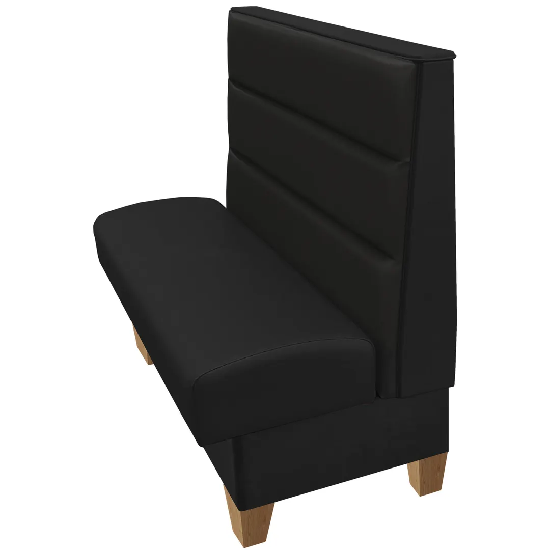 Oak Street WOR-7242-SGL 72" Single Channel Back Booth, Upholstered, 42" High, Wood Stained Legs
