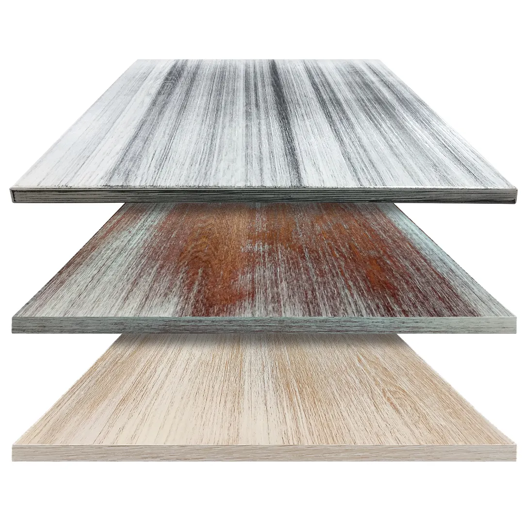 Oak Street WWE3042 - Rectangular Economy Table Top, 30" x 42", 1-1/8" Thick, Engineered Oak Wood, Whitewash Finish, Made in USA
