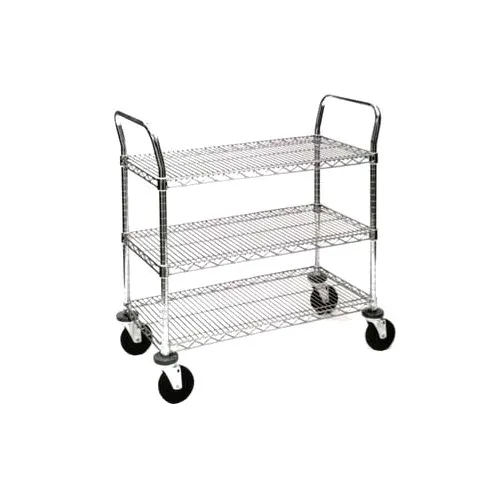 Olympic J1836WC-3-SR POS Olympic™ Chrome 3-Shelf Utility Cart w/ 900 lb. Capacity