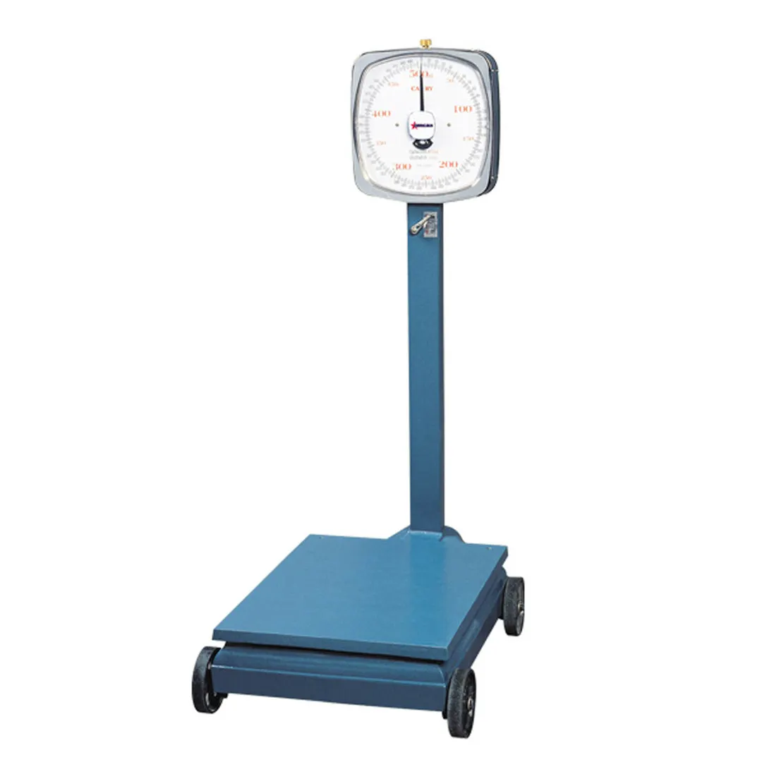 Omcan USA 10843 Platform Scale - 50 Kg/110 Lb, Two Fixed Dials, Enameled Steel, Zero-Adjust, Floor Stationary