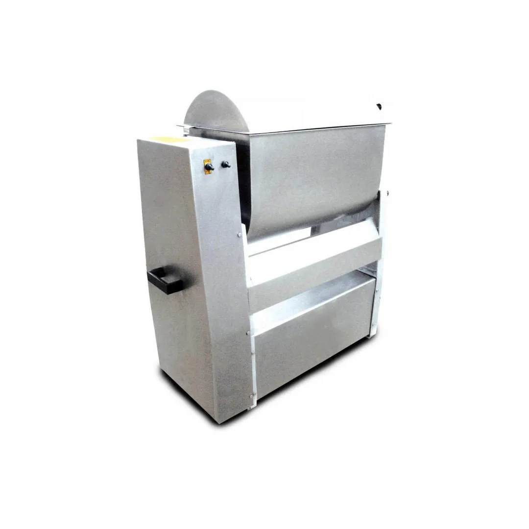 Omcan USA 13153 Electric Meat Mixer, 110 lb (50 kg) Capacity, 1/2 HP, 370 W, 110V, Stainless Steel Tank, Tilting, Cast Iron Structure
