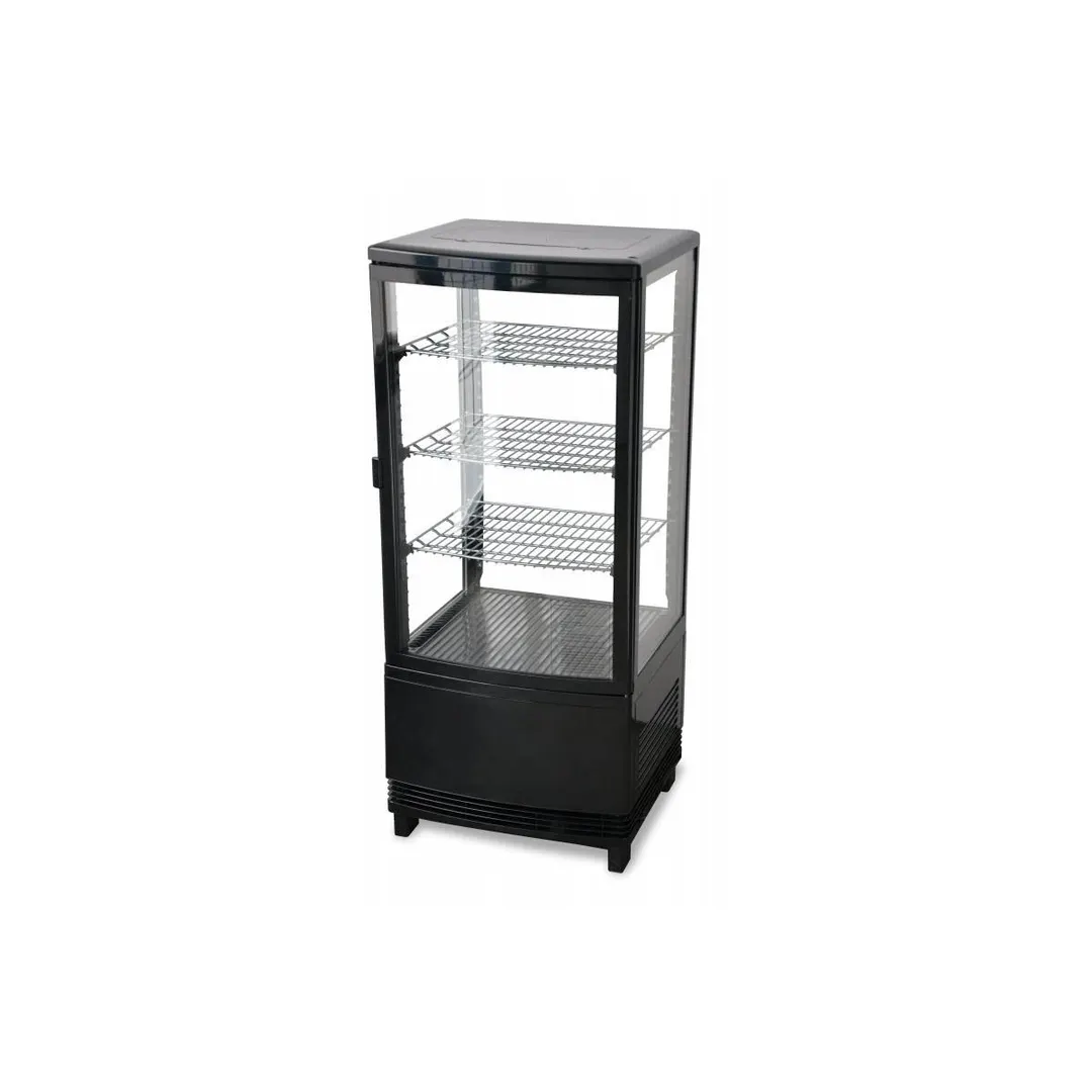 Omcan USA 25826 16" Self Service Countertop Refrigerated Display Case  with Hinged Glass Door, 3 Shelves - 2.9 cu. ft. / 180 w