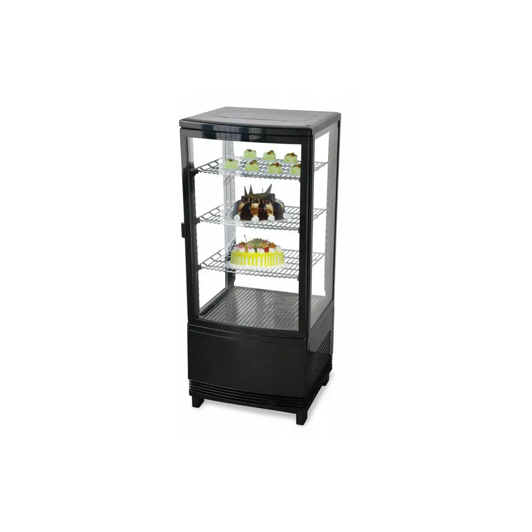 Omcan USA 25826 16" Self Service Countertop Refrigerated Display Case  with Hinged Glass Door, 3 Shelves - 2.9 cu. ft. / 180 w
