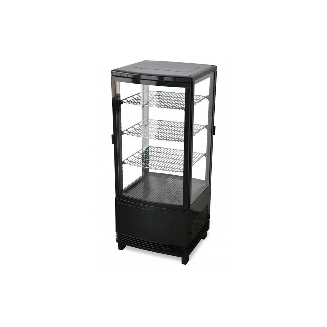Omcan USA 25827 16" Self Service Countertop Refrigerated Display Case with Hinged Glass Door, 3 Shelves - 3 cu. ft. / 190 w