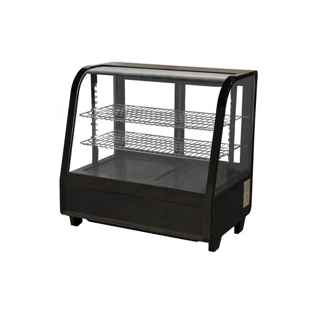 Omcan USA 27155 26"  Full Service Countertop Refrigerated Display Case with Sliding Glass Door, 2 Shelves - 3.5 cu. ft. / 1/4 hp